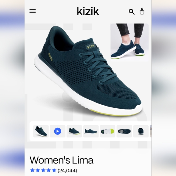 Kizik Women's Lima Hands free 8.5W Men's 7W Tidepool Athletic running shoe - Picture 10 of 10